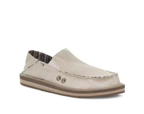 Férfi Sidewalk Surfers - Sanuk Vagabond Soft Top Hemp Collapsible Heel - Sanuk Bézs Cipő KNIOEZ329